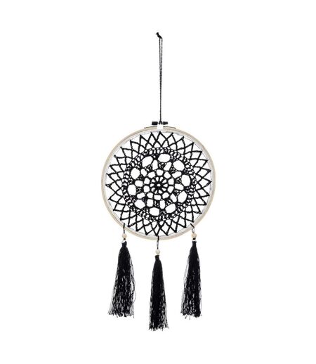 Attrape-Rêves Déco Brodé 43cm Noir