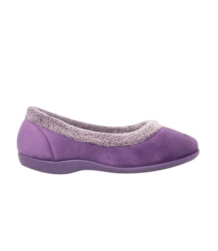 Sleepers Womens/Ladies Julia Memory Foam Collar Slippers (Purple) - UTDF540