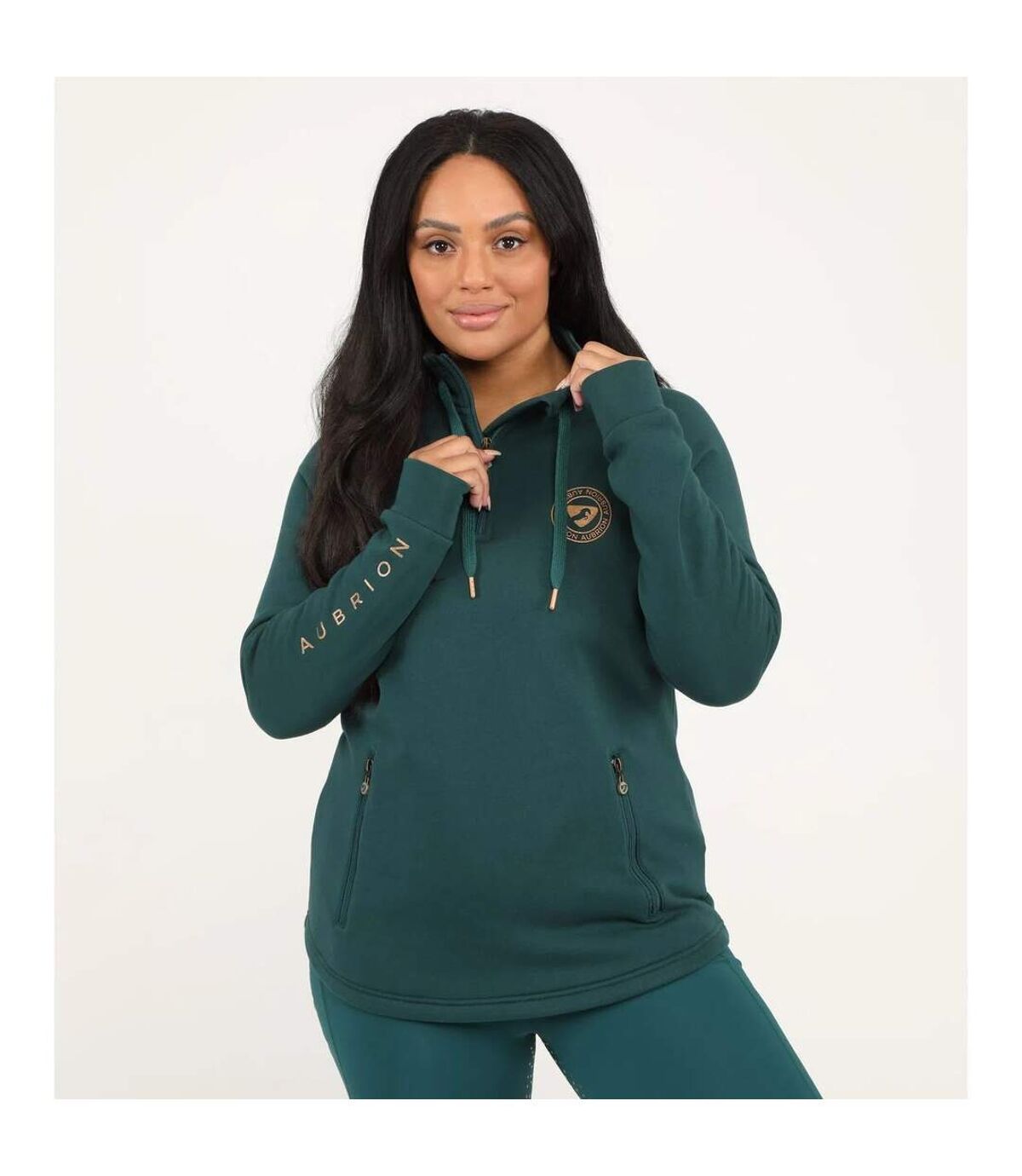 Aubrion Womens/Ladies Elm Half Zip Sweatshirt (Dark Green)
