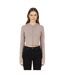 Womens/ladies Knitted Cropped Full Zip Hoodie Taupe Jack Wills-4