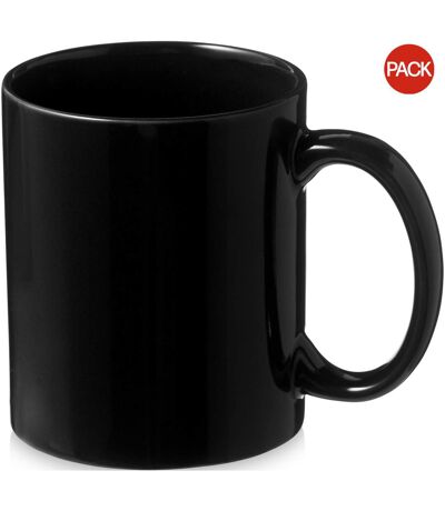 Pack of 2  Santos ceramic mug  9.7 x 8.2 cm solid black Bullet