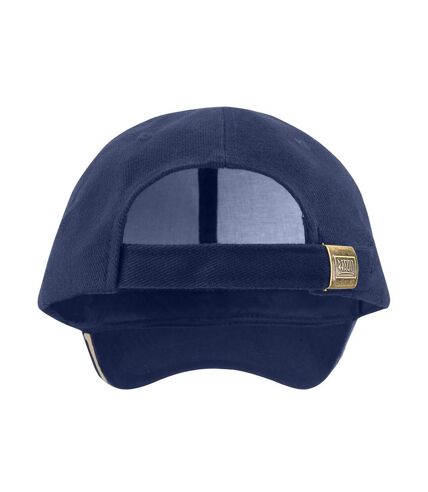 Result Headwear Heavy Brushed Cotton Baseball Cap (Navy/Natural) - UTPC6744