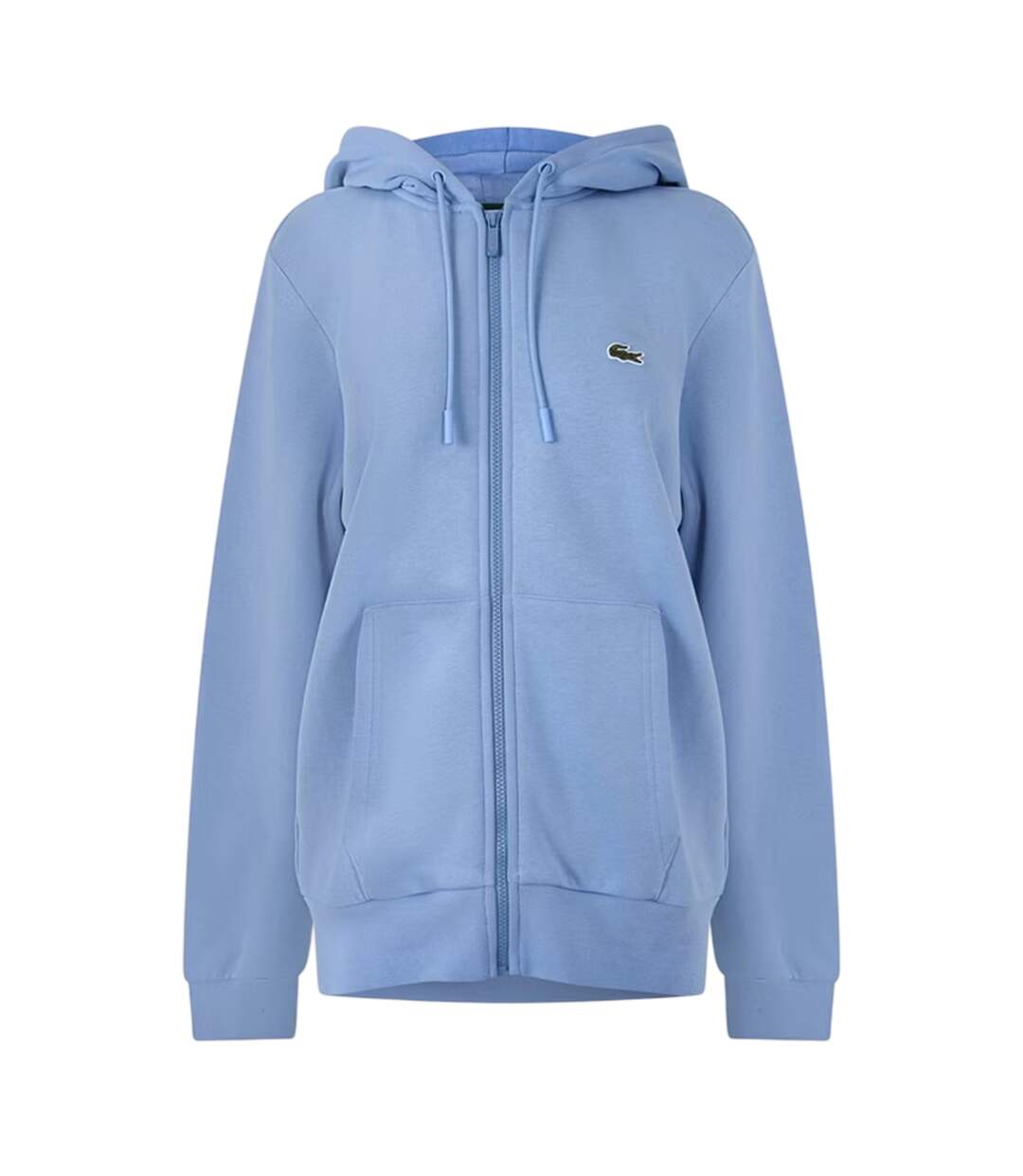 Mens Basic Logo Cotton Blend Full Zip Hoodie Blue Lacoste-1