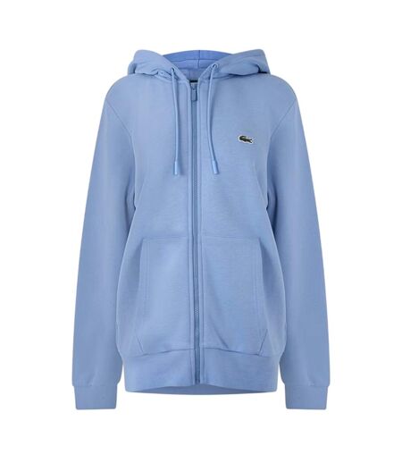 Mens Basic Logo Cotton Blend Full Zip Hoodie Blue Lacoste
