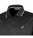 Mens Waffle Knit Polo Shirt Black Under Par-3