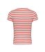 T-Shirt rouge/blanc femme tommy hilfiger slim button - l-2