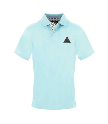 Mens Triangle Logo Polo Shirt Skyblue Washed Aquascutum