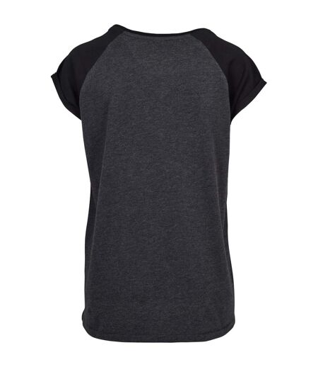 T-shirt Manches Raglan Motif/style Contrasté Femme Charbon Noir Urban Classics