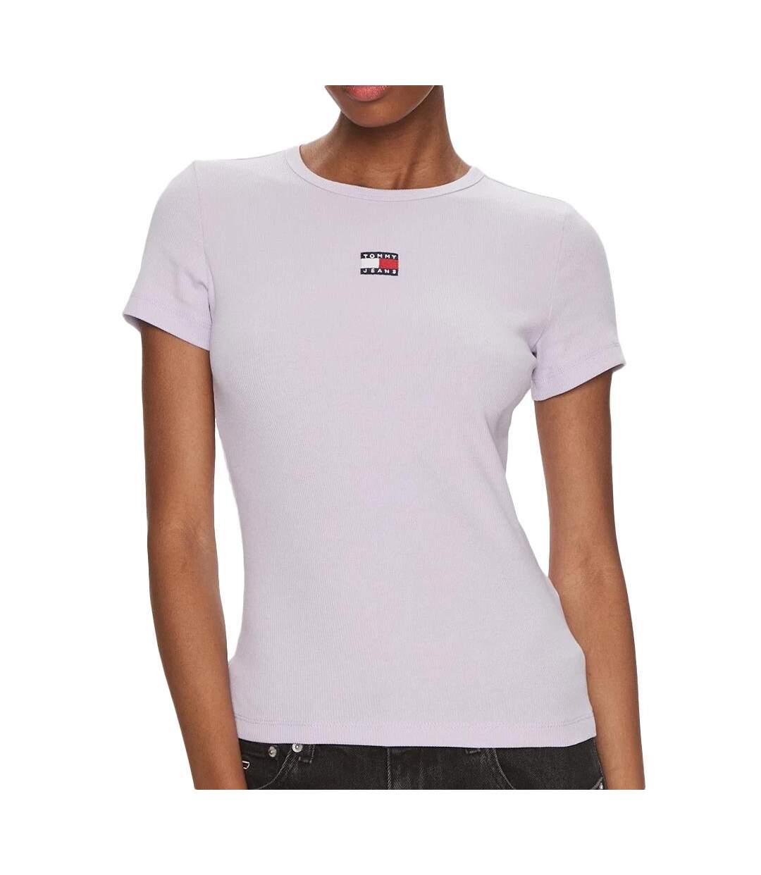 T-shirt Violet Femme Tommy Hilfiger Badge - L