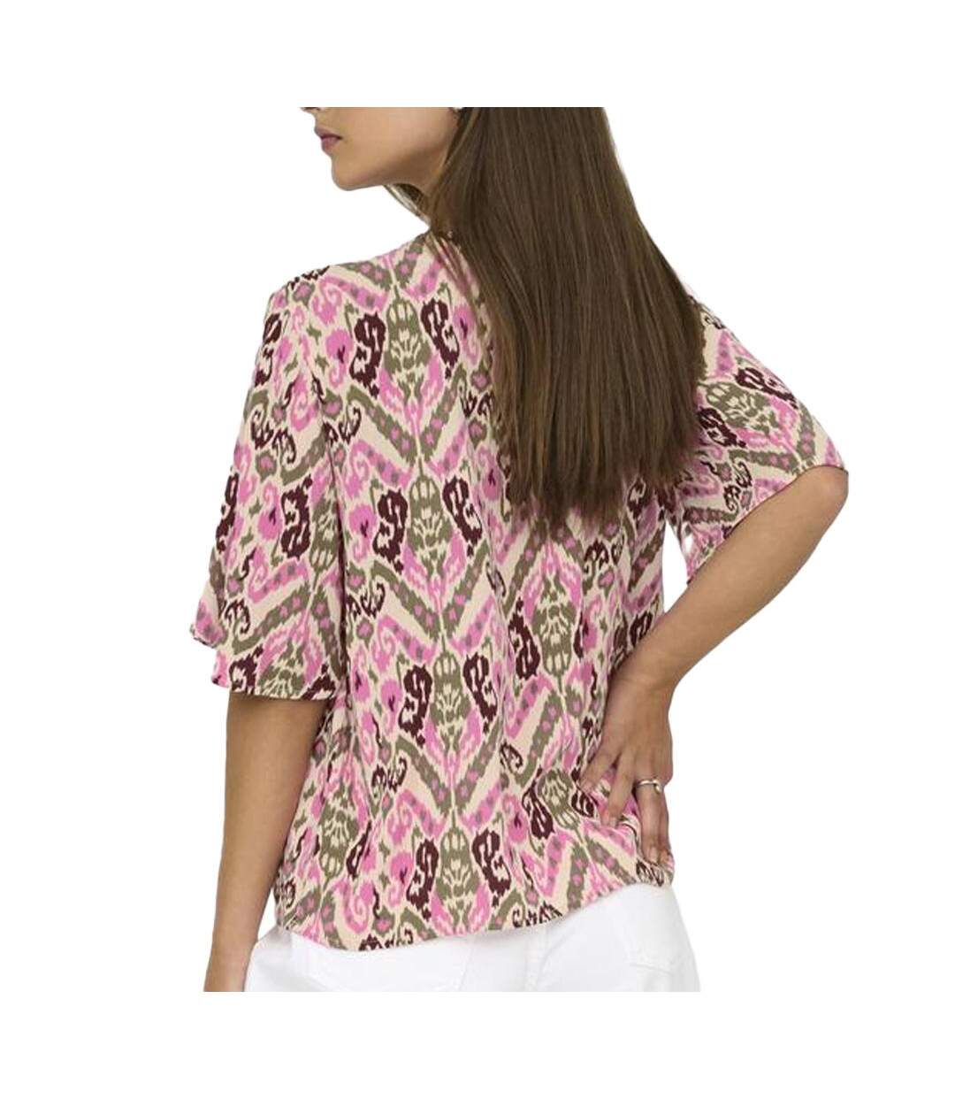 Blouse beige/rose femme jdy bree-2