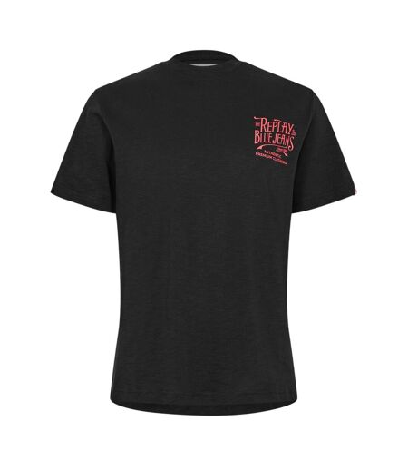 T-shirt Motif/style Logo Back Jeans Homme Noir Replay