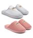 OZABI Pantoufles Ouvertes Femme, Pack de 2 Paires, Plaquette Love-1