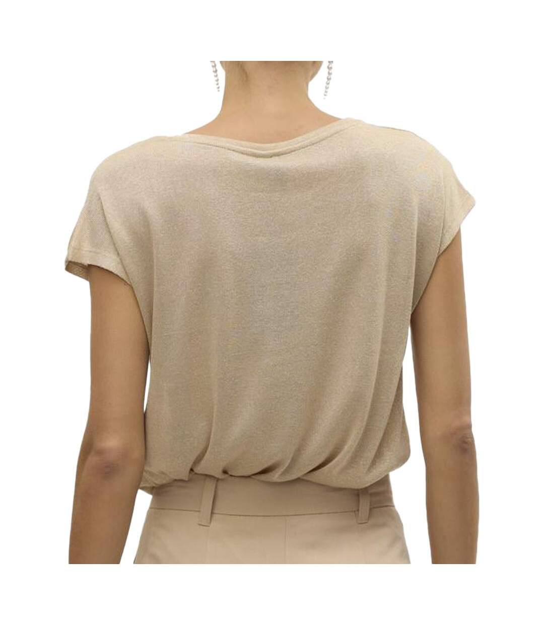 T-Shirt beige femme vero moda sarah-2