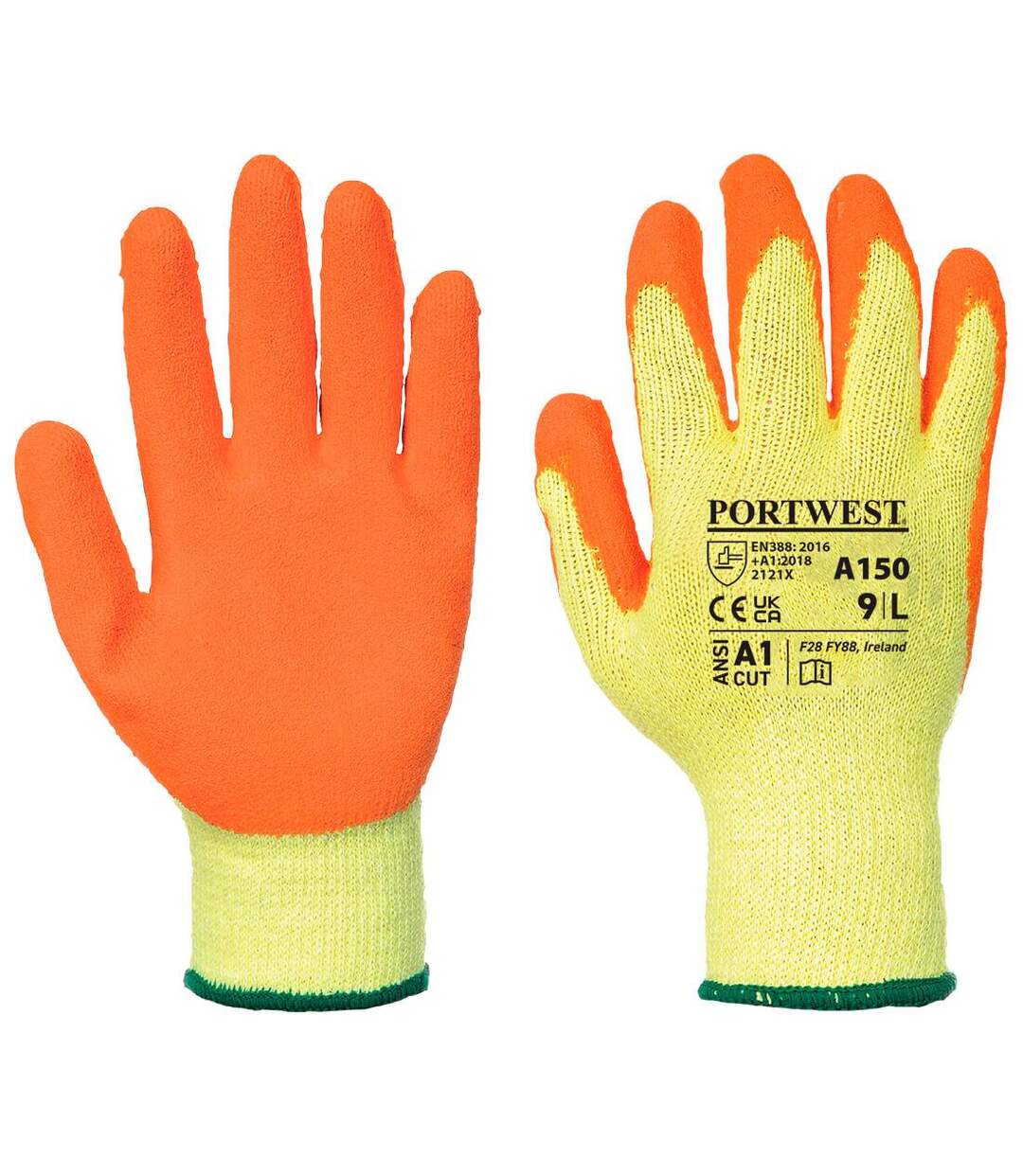 Unisex adult a150 classic grip gloves m orange Portwest-1