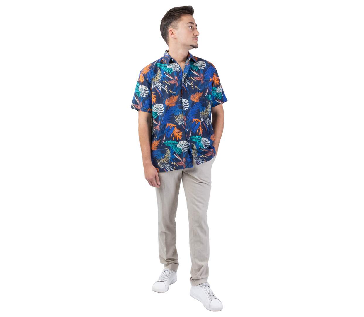 Chemise viscose coton homme LORENZO imprimé fidji Coton Du Monde-1