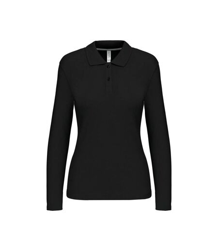 Polo manches longues - Femme - K244 - noir