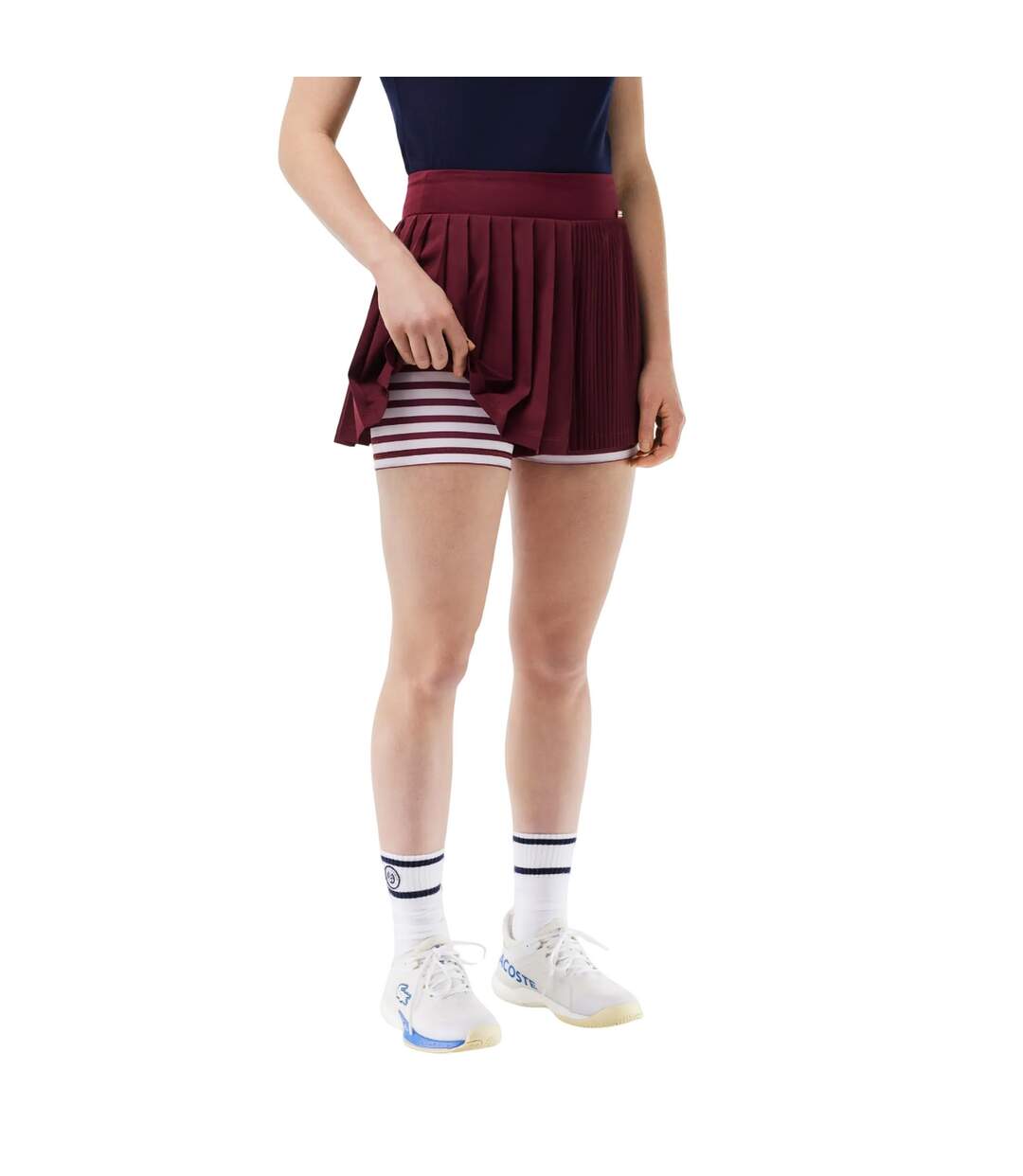 Womens/ladies Roland Garros Edition Sports Pleated Tennis Shorts Purple Lacoste-4