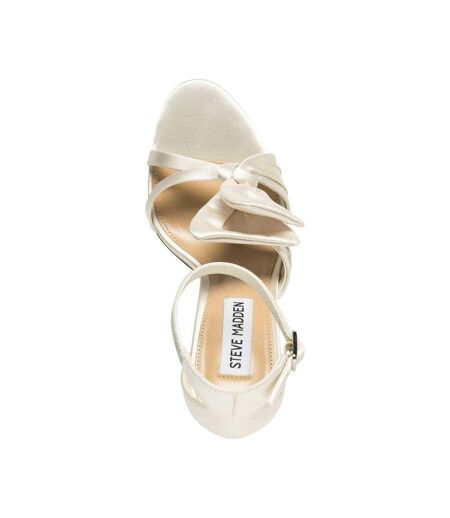 Sandales À Talon Avec Nœud En Satin Pour Femme Blanc Cassé Steve Madden