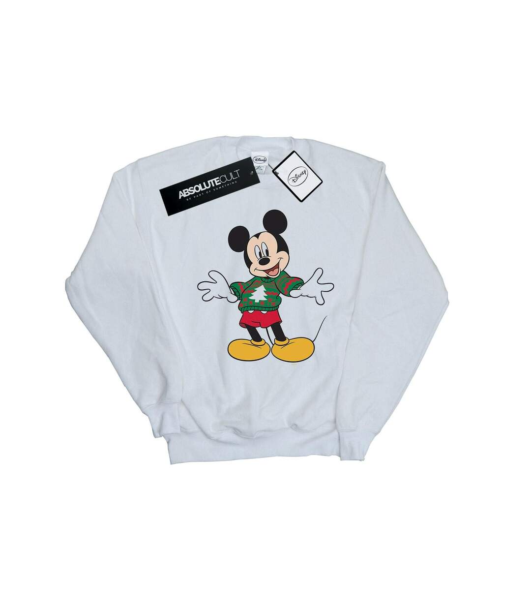 Disney Pull de Noël Mickey Mouse Femmes/Dames Sweatshirt Stroke (Blanc) - UTBI27315-1