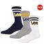 Pack Of 3  Mens Erskin Crew Socks  Navy White Grey Lee-1