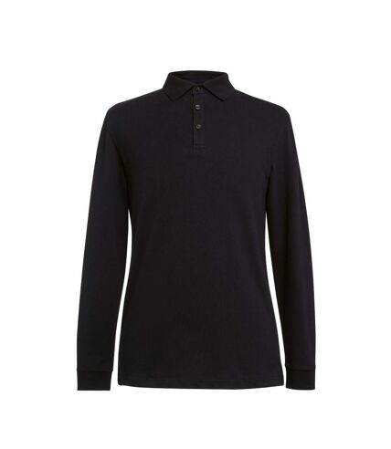 Brook Taverner Mens Frederick Long-Sleeved Polo Shirt (Black)