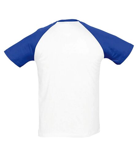 T-shirt manches courtes funky homme blanc/bleu roi SOLS