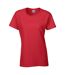 T-shirt À Manches Courtes Coupe Féminine Femme Rouge Gildan-2