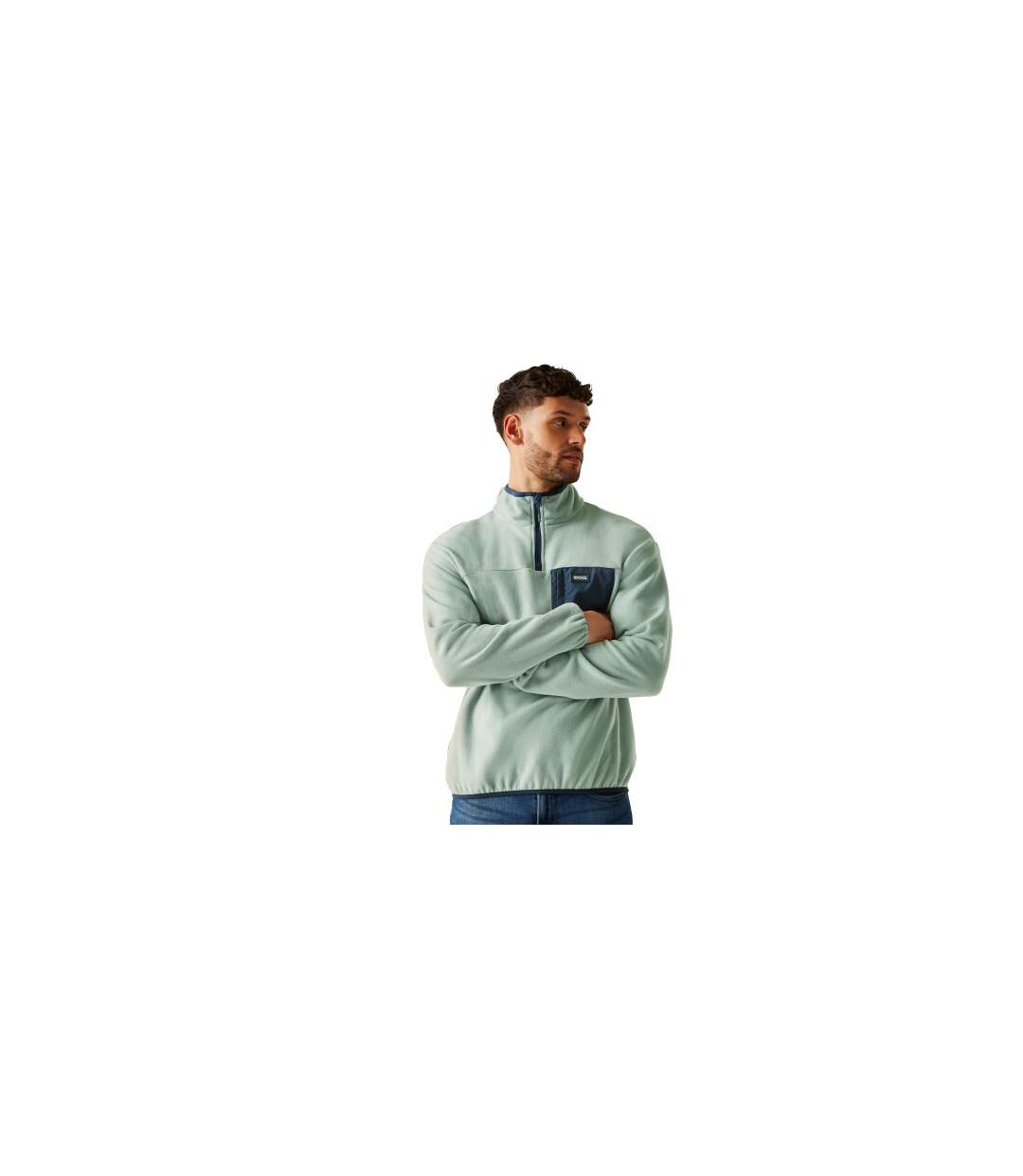 Mens Frankie Half Zip Fleece Top Glacier Navy Regatta-1