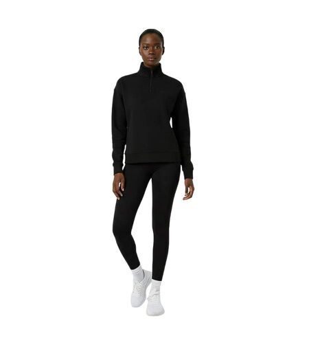 Womens/ladies Quarter Zip Sweatshirt Black USA Pro