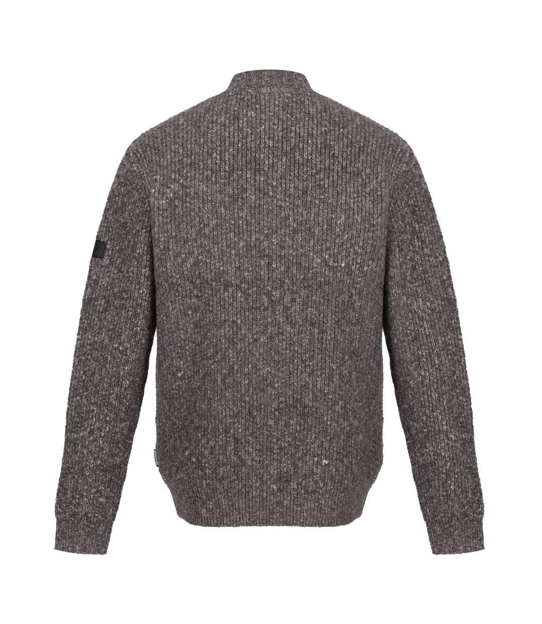 Mens Marl Knitted Zip Neck Sweatshirt Dark Grey Regatta Professional-2