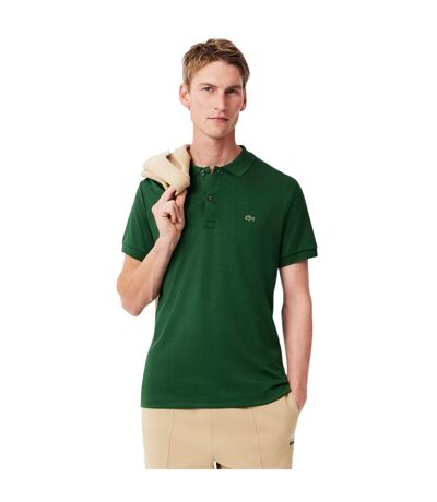 Mens Pima Cotton Regular Polo Shirt Green Lacoste