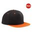 Beechfield Unisex 5 Panel Contrast Snapback Cap (Pack of 2) (Black/ Orange) - UTRW6721-1