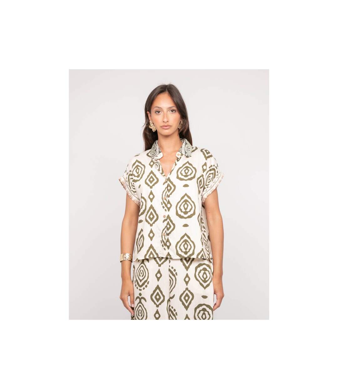 Chemise manches courtes motifs OFELIA - Dona X Lisa-1