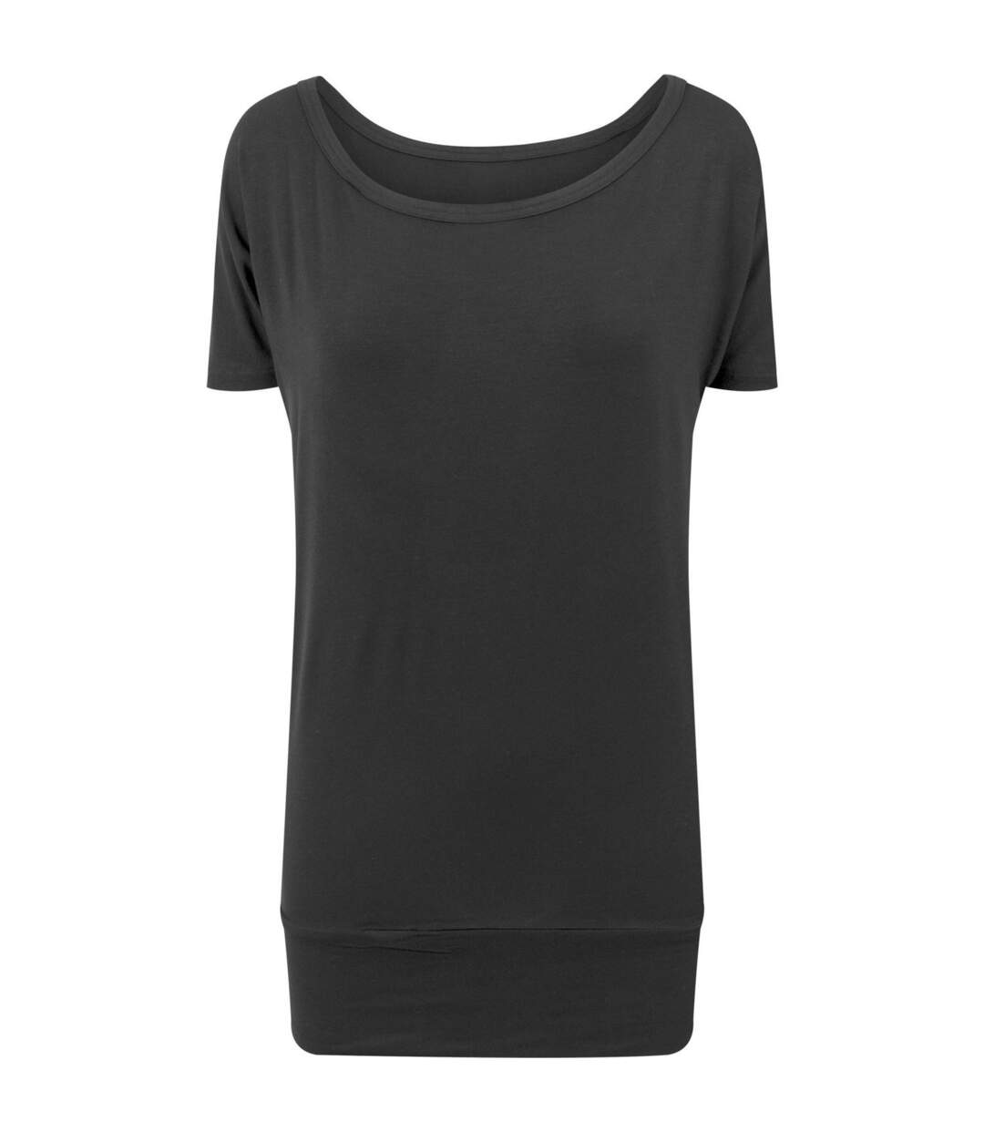 T-shirt long en viscose - femme - BY040 - noir-2