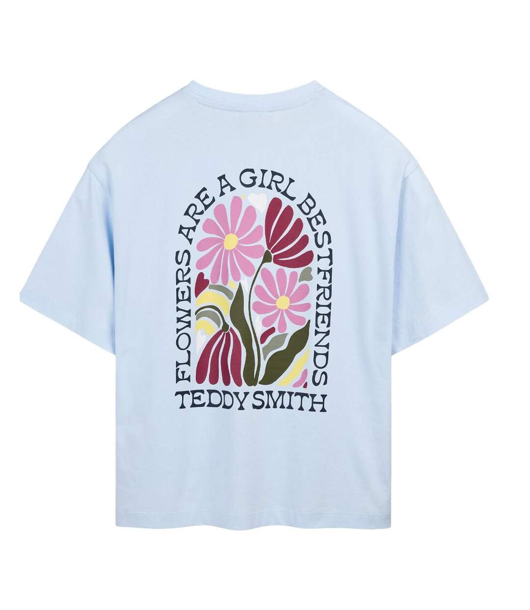 T-Shirt bleu femme teddy smith flowa-2