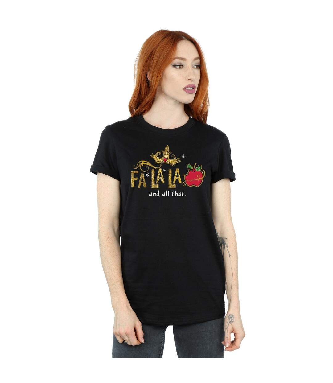 Disney Womens/Ladies Princesse Blanche-Neige FaLaLa And All That Coton Boyfriend T-Shirt (Noir) - UTBI42885-2