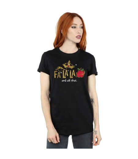 Disney Womens/Ladies Princesse Blanche-Neige FaLaLa And All That Coton Boyfriend T-Shirt (Noir) - UTBI42885
