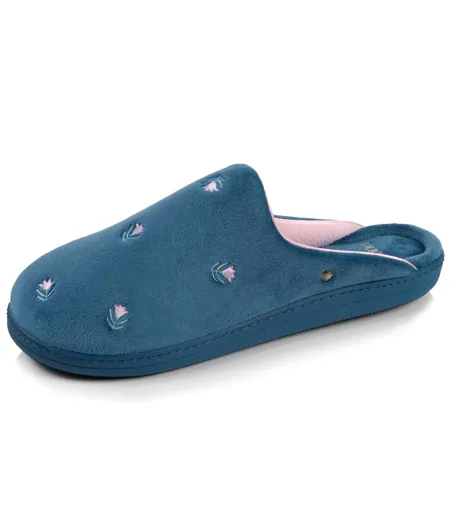 Isotoner Chaussons Mules femme ultra confortables et légers, mousse à mémoire de forme semelle ergonomique technologie everywear