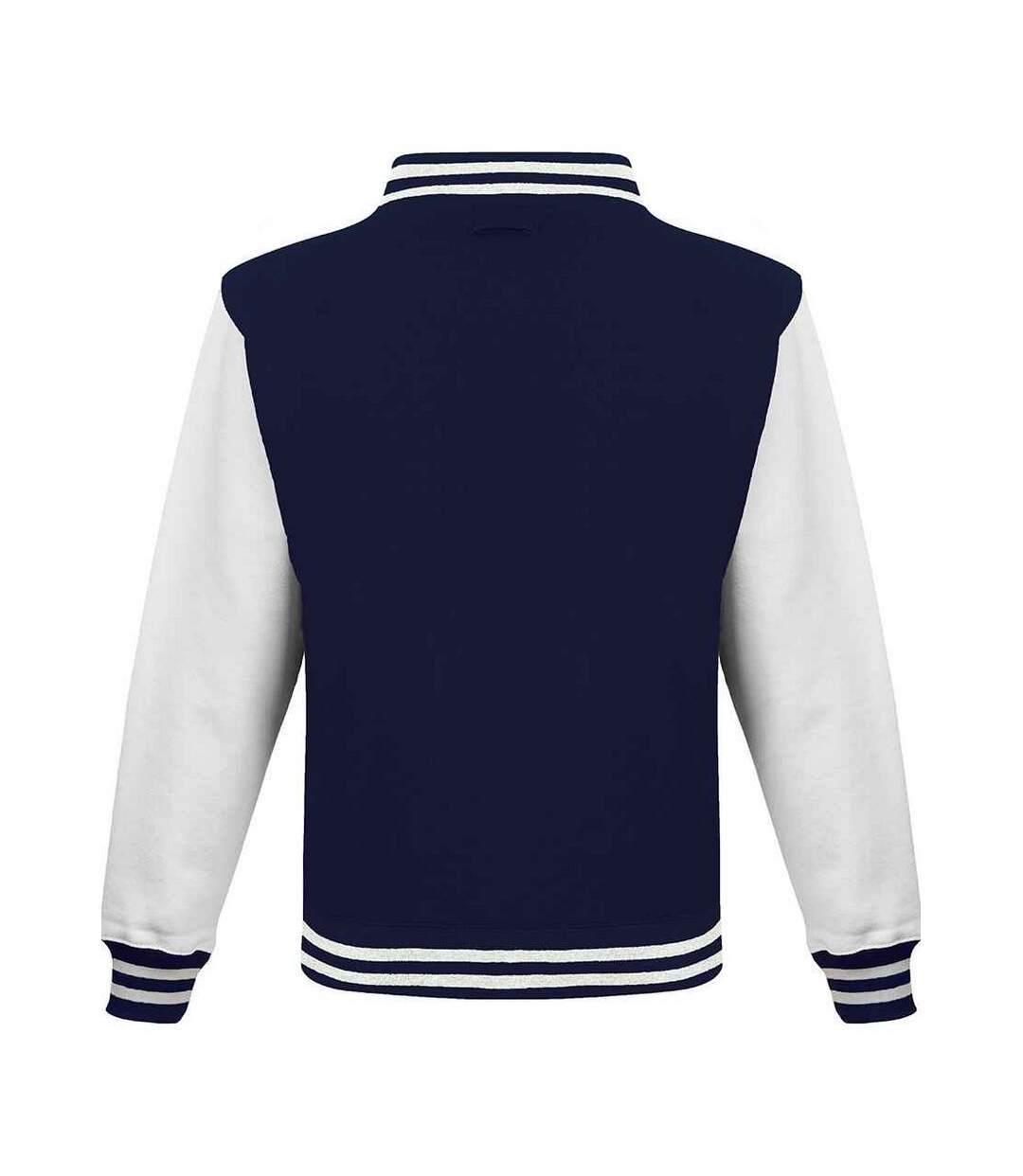 Unisex Adult Polycotton Varsity Jacket Oxford Navy White Awdis-2