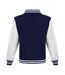 Unisex Adult Polycotton Varsity Jacket Oxford Navy White Awdis-2