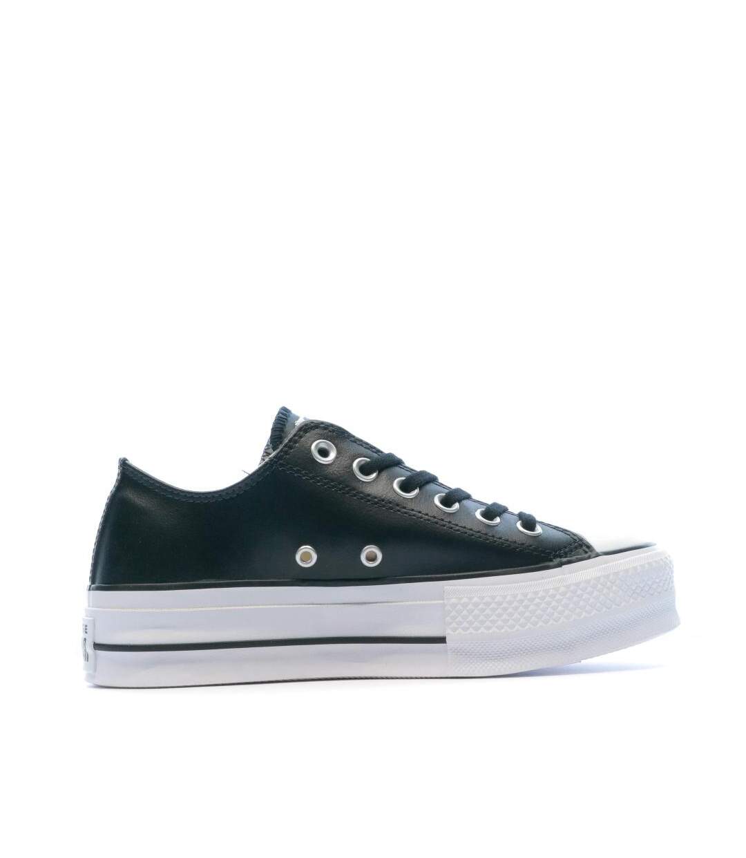 Baskets compensées cuir noir femme Converse All Star - 37-2