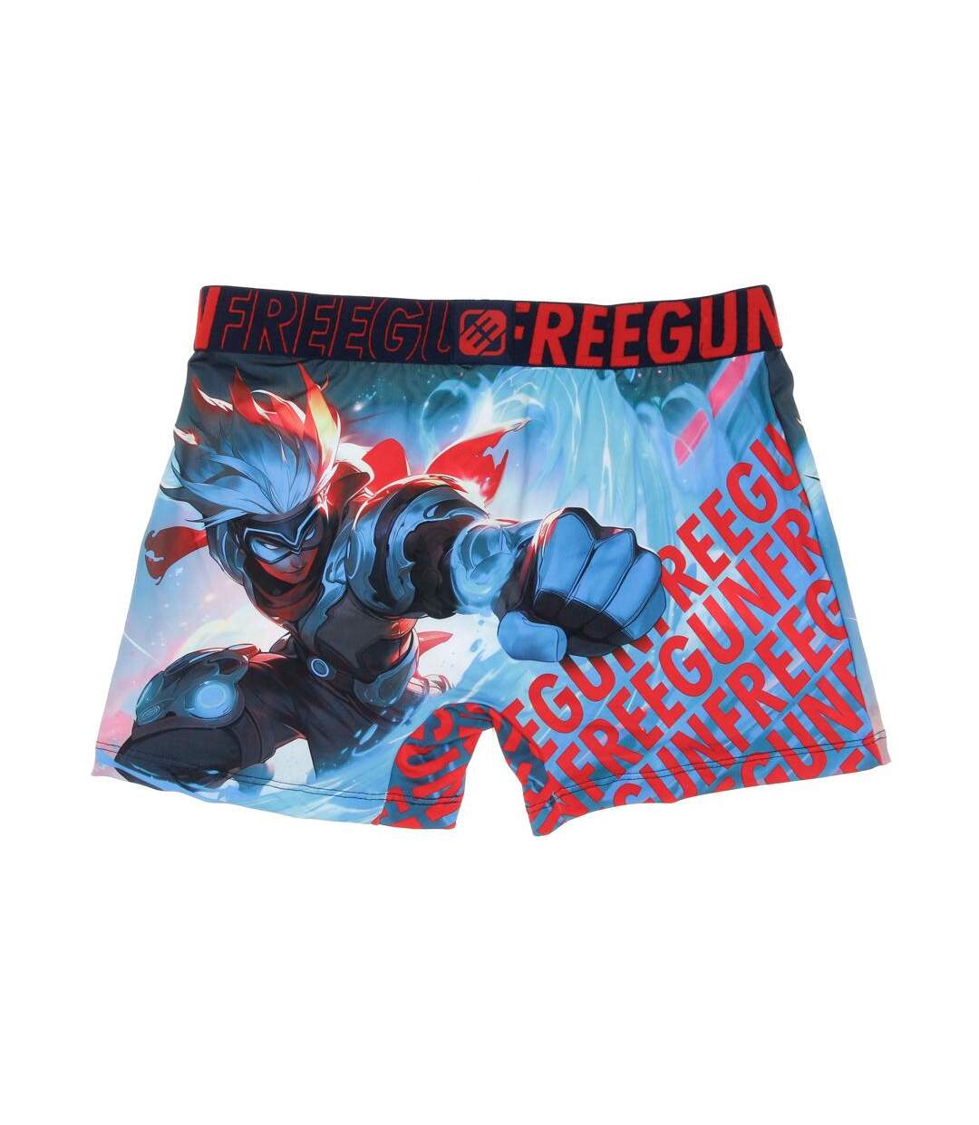 Boxer noir/rouge/bleu à imprimés homme freegun pow-2