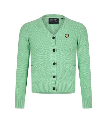 Mens Embroidered Logo Regular Cardigan Pale Teal Lyle & Scott