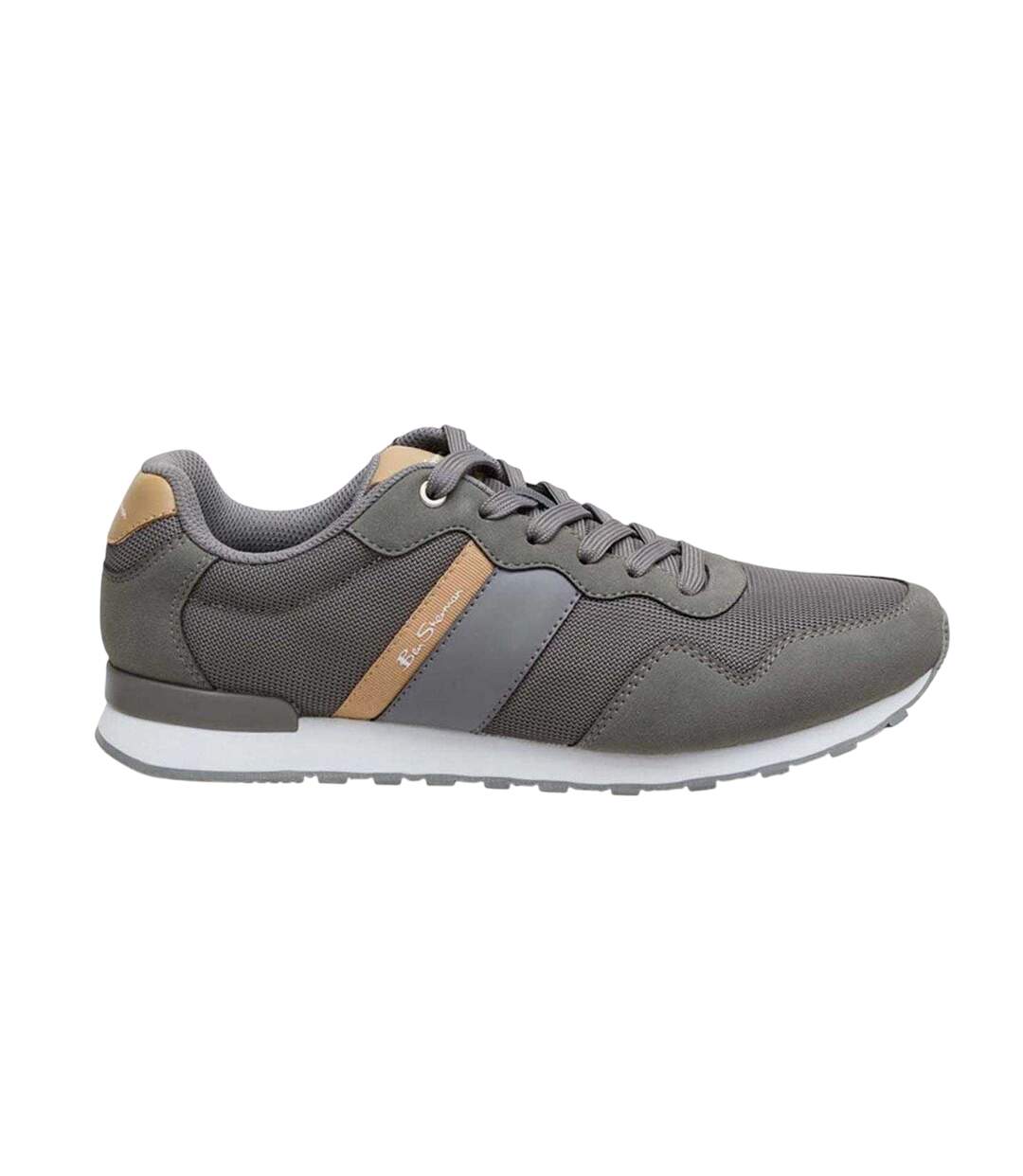 Mens Logo Flat Trainers Grey Brown Ben Sherman-3