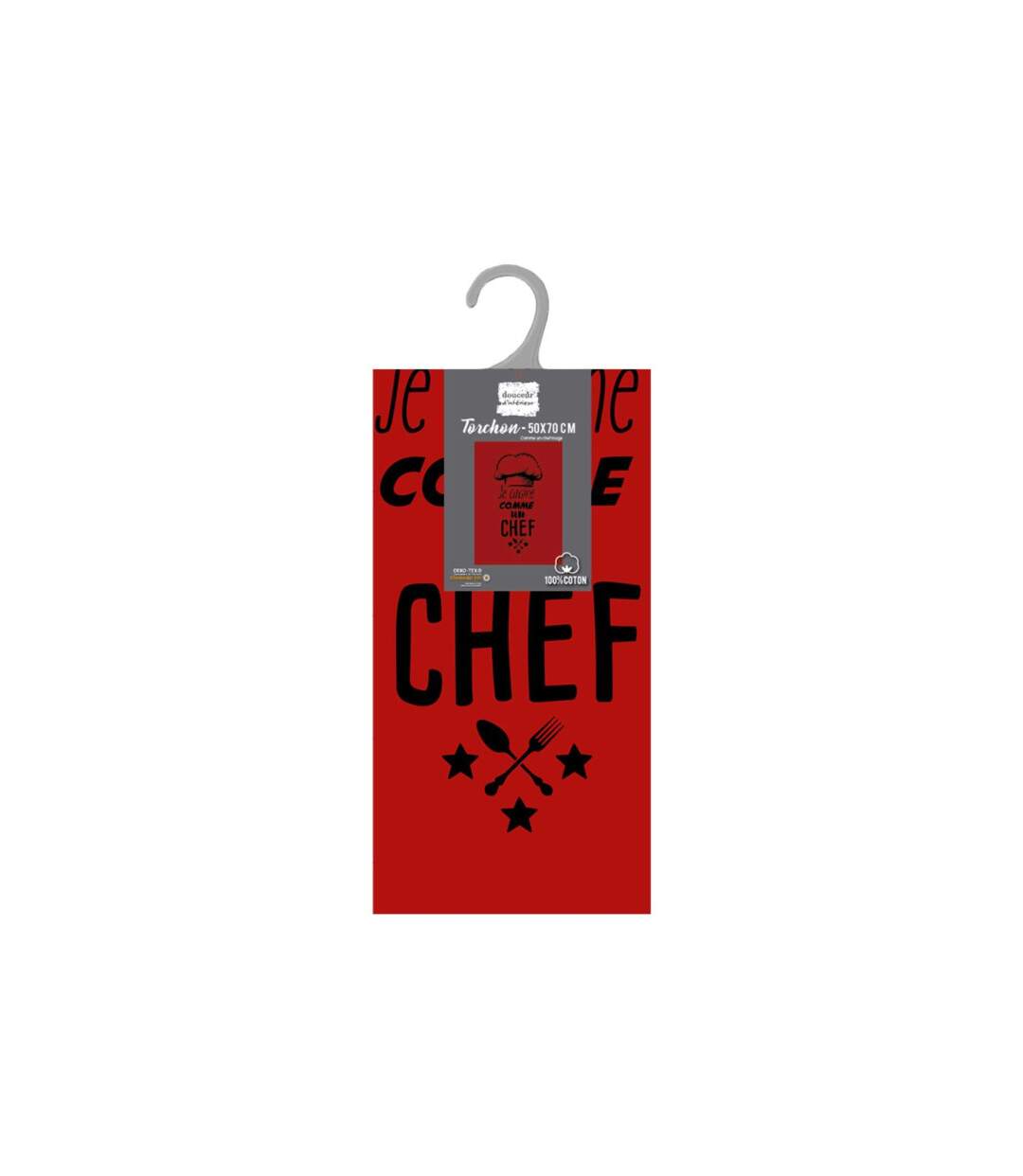 Torchon de Cuisine Comme un Chef 50x70cm Rouge