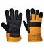 Unisex adult cowhide leather furniture gloves xl yellow/black Portwest