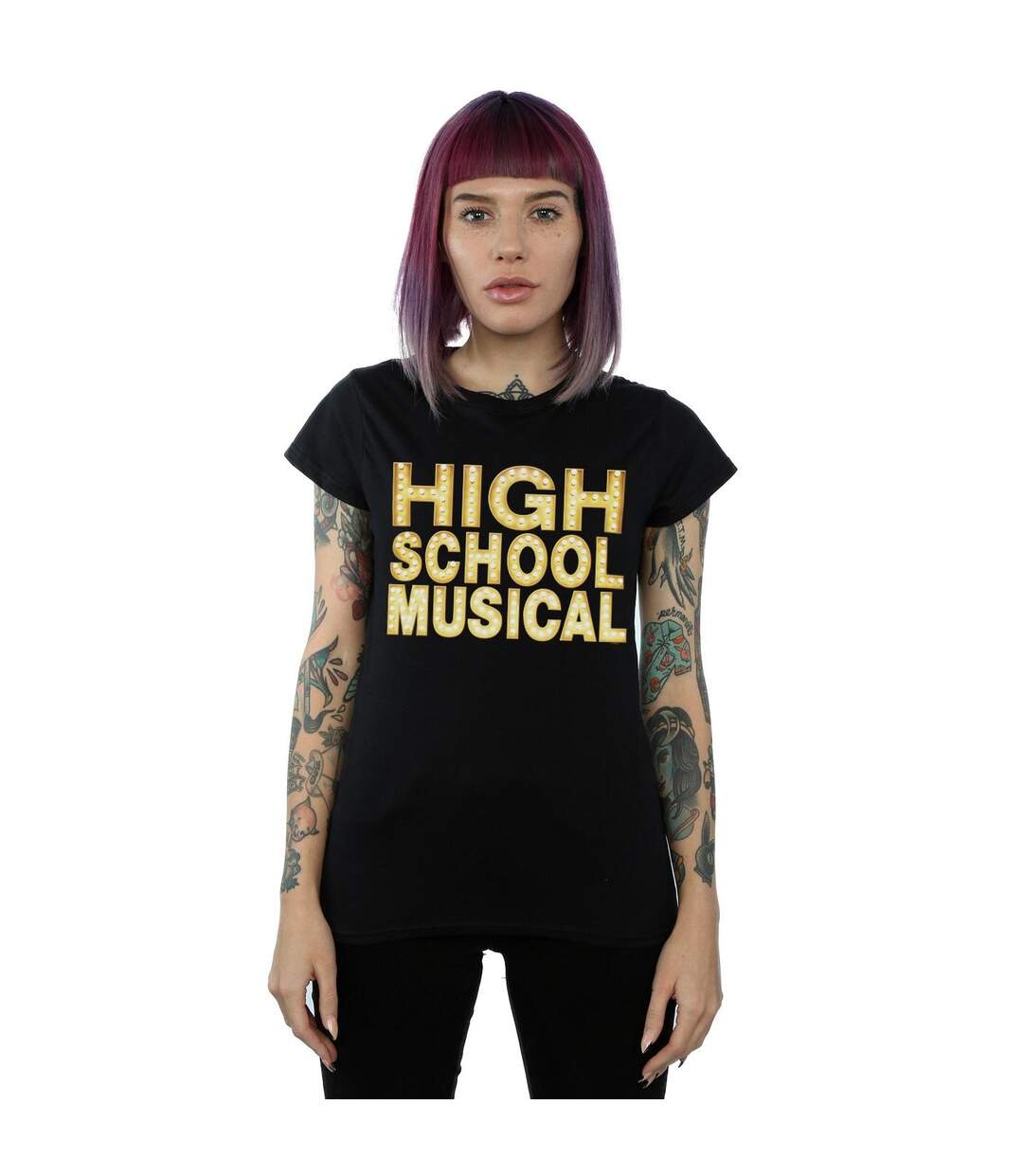 Disney - T-shirt HIGH SCHOOL MUSICAL THE MUSICAL LIGHTS LOGO - Femme (Noir) - UTBI24339-2