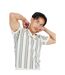 Polo Motif/style Rayé Homme Crème Gris Clair Vert Moyen Brave Soul-4