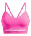 Womens/ladies Seamless Spaghetti Strap Sports Bra Pink White Under Armour-2