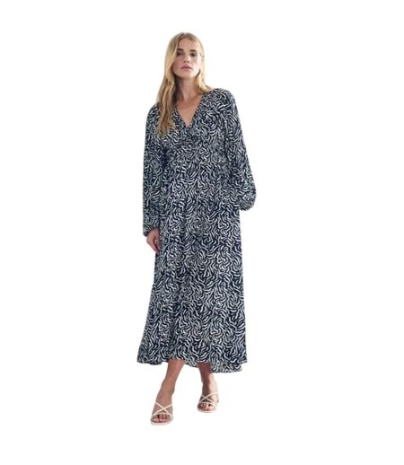 Robe Mi-longue Manches Style Flûte Motif/style Dessin Femme Noir Nobody´s Child